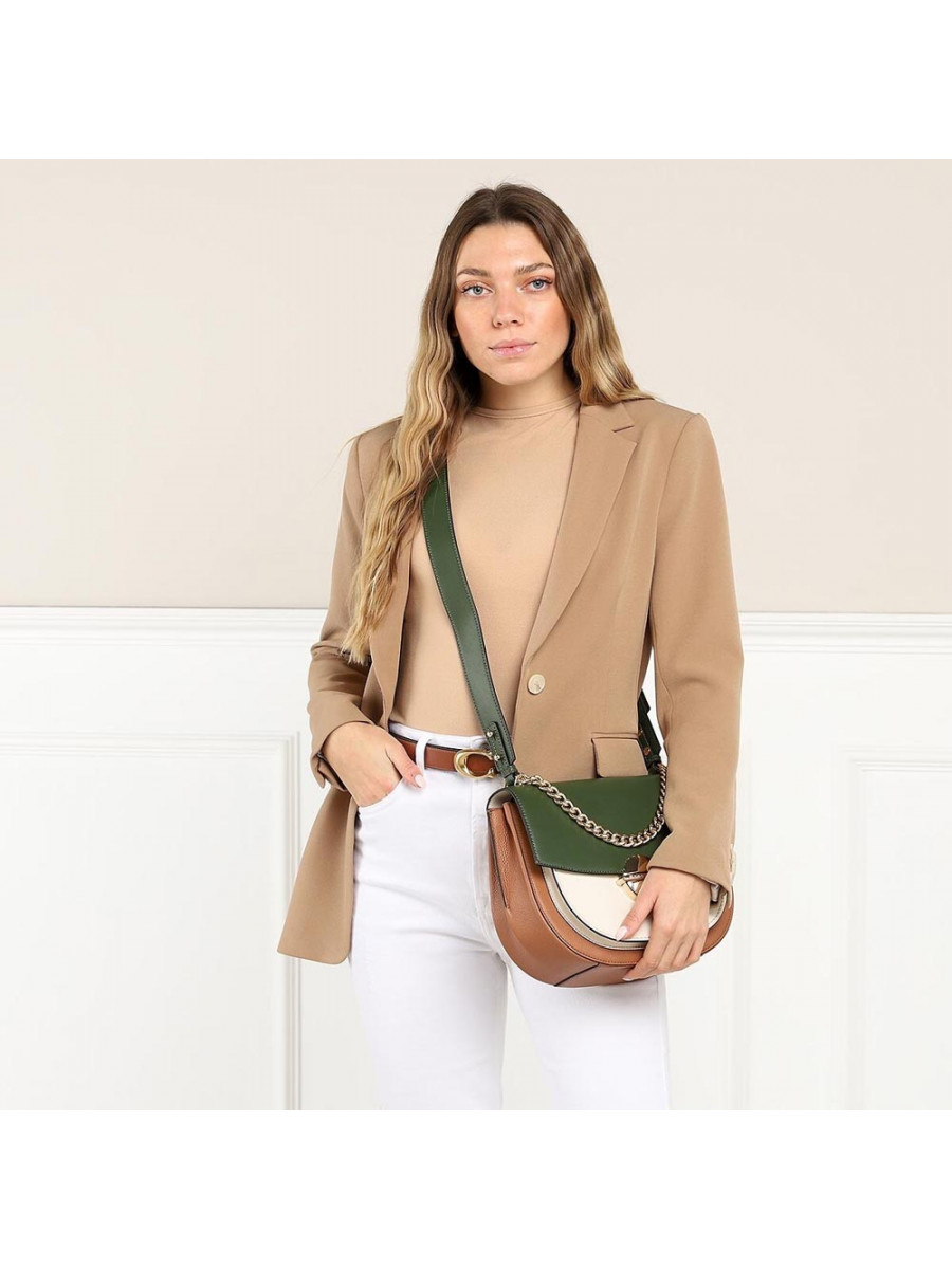 СУМКА MARC JACOBS THE TUCK LOCK SADDLE DARK GREEN/MULTI