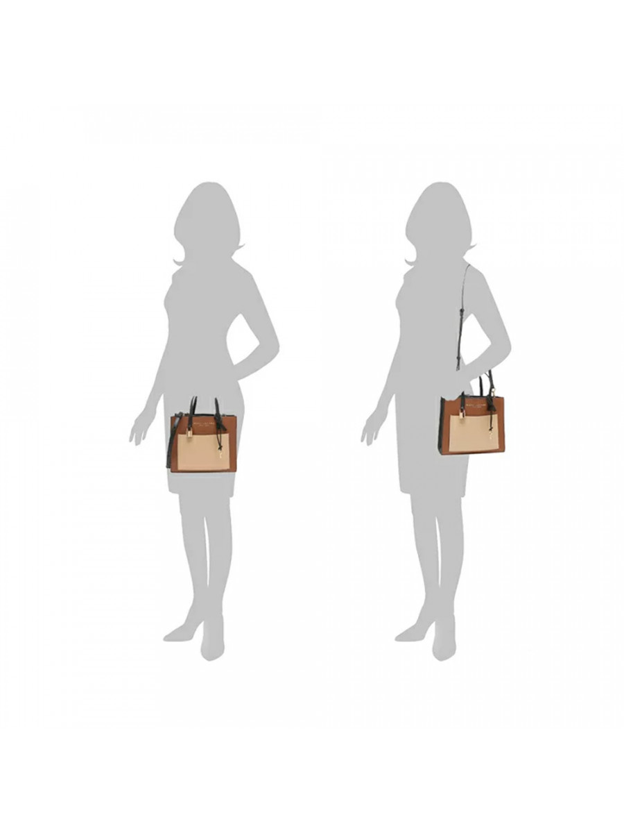 СУМКА MARC JACOBS THE MINI GRIND COLORBLOCK TOTE BAG CHOCOLATE TRUFFLE