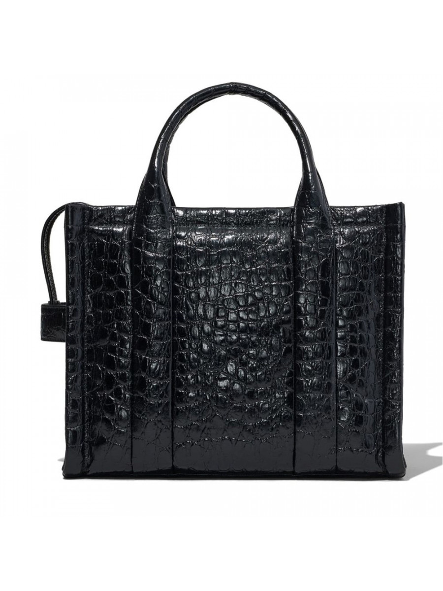 СУМКА MARC JACOBS THE MEDIUM CROC-EMBOSSED TOTE BAG BLACK
