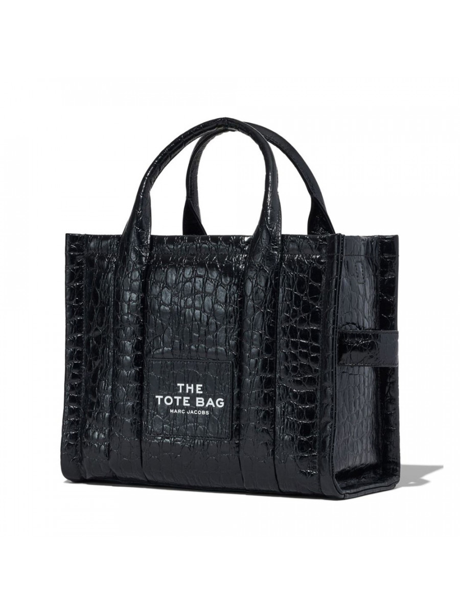 СУМКА MARC JACOBS THE MEDIUM CROC-EMBOSSED TOTE BAG BLACK