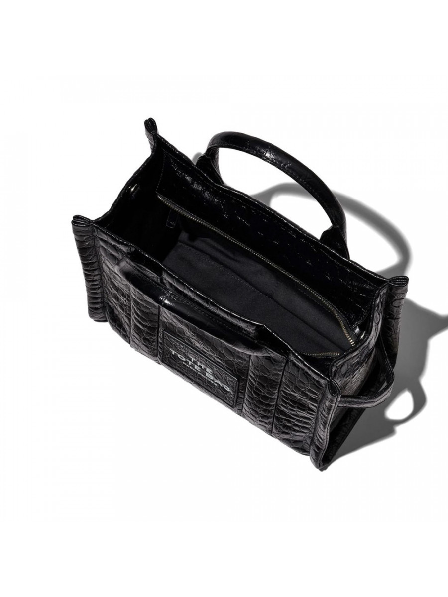 СУМКА MARC JACOBS THE MEDIUM CROC-EMBOSSED TOTE BAG BLACK