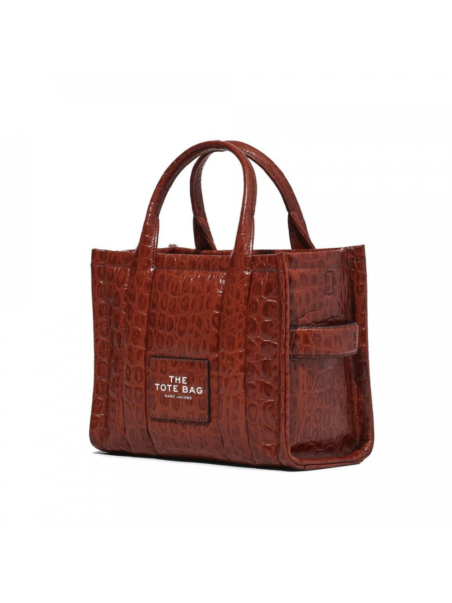 СУМКА MARC JACOBS THE SMALL CROC-EMBOSSED TOTE BAG SPICE BROWN