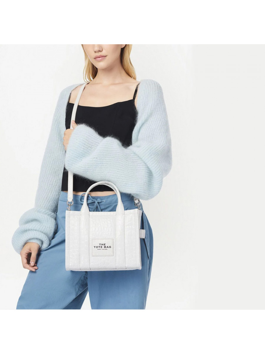 СУМКА MARC JACOBS THE SMALL CROC-EMBOSSED TOTE BAG WHITE