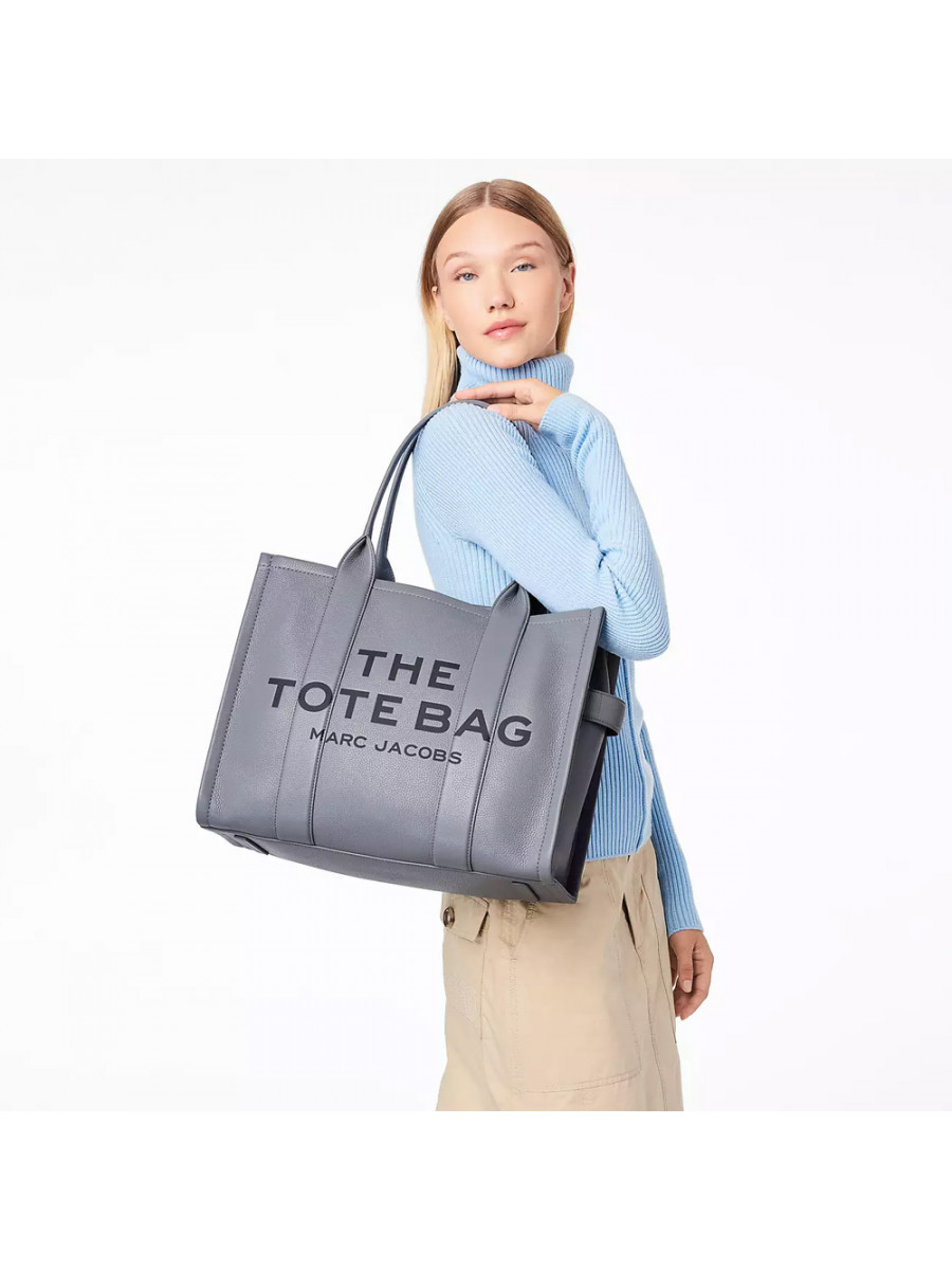 СУМКА MARC JACOBS THE LEATHER LARGE TOTE BAG WOLF GREY