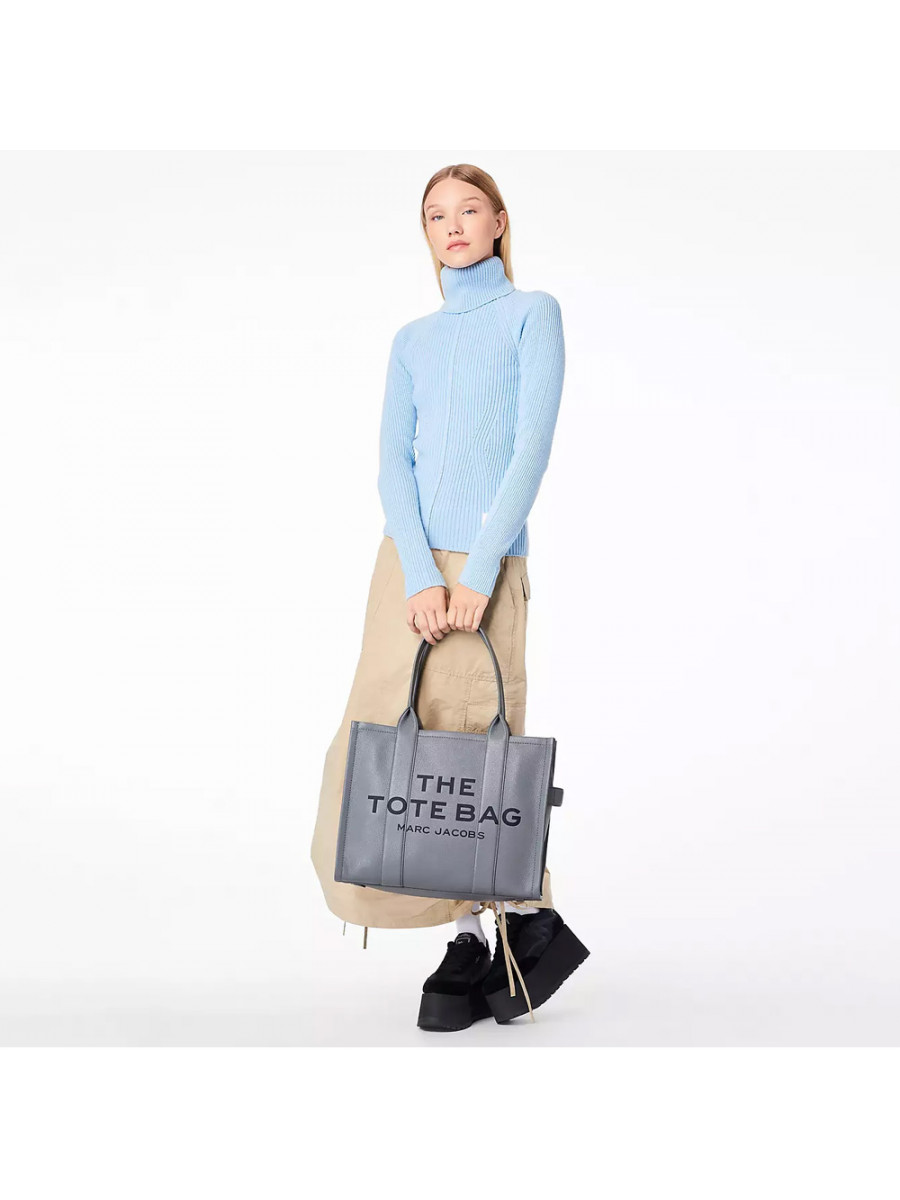 СУМКА MARC JACOBS THE LEATHER LARGE TOTE BAG WOLF GREY