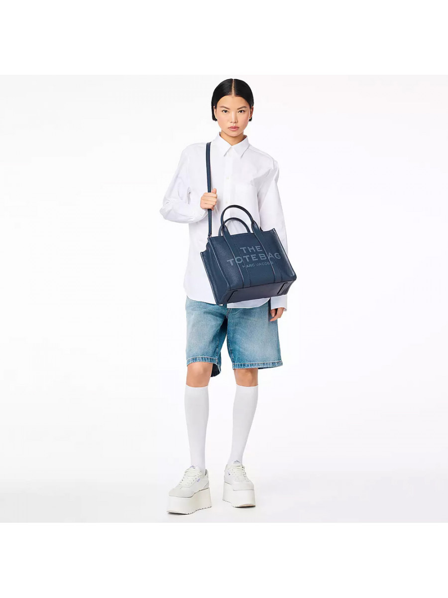 СУМКА MARC JACOBS THE LEATHER MEDIUM TOTE BAG BLUE SEA