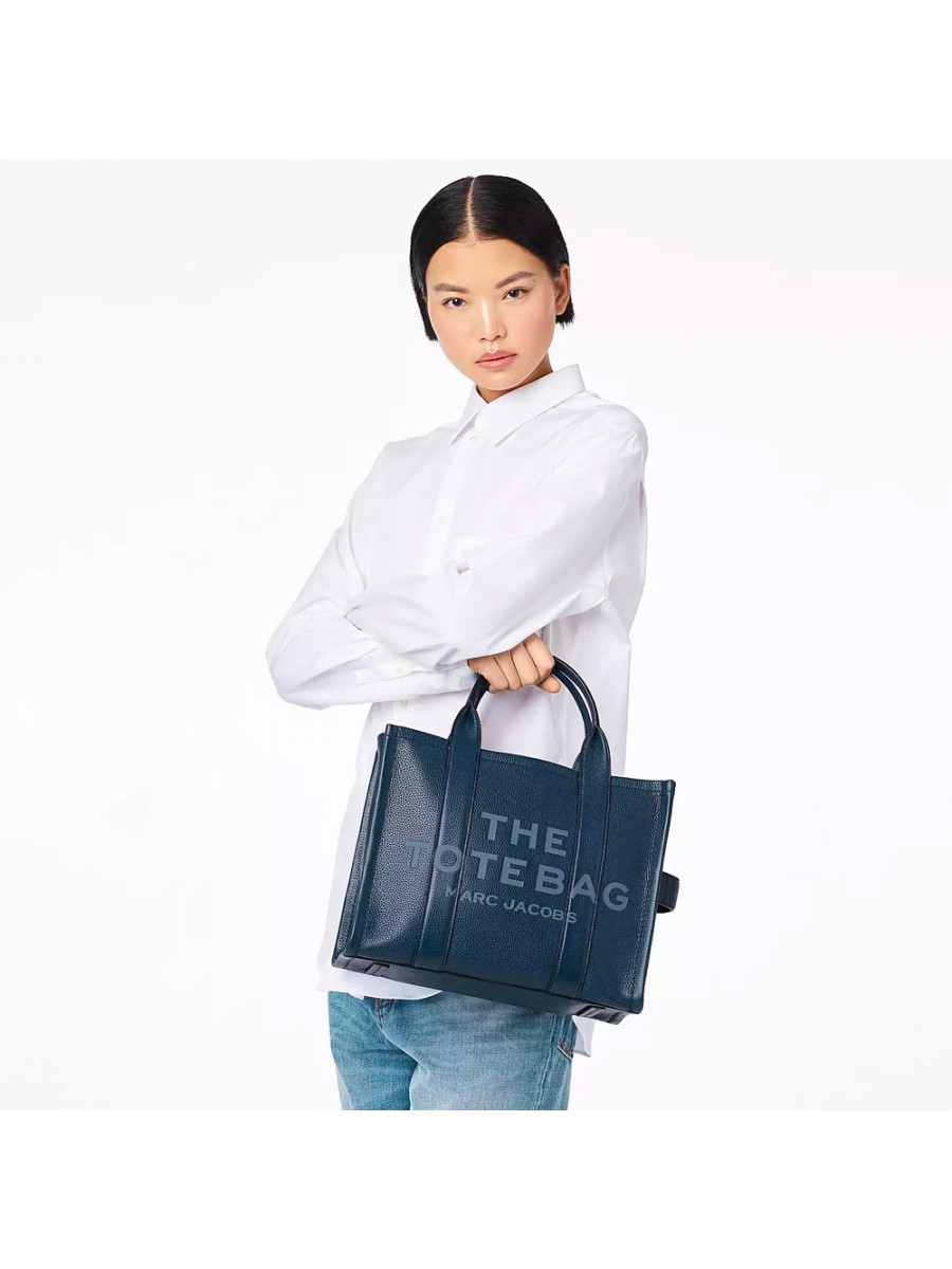 СУМКА MARC JACOBS THE LEATHER MEDIUM TOTE BAG BLUE SEA