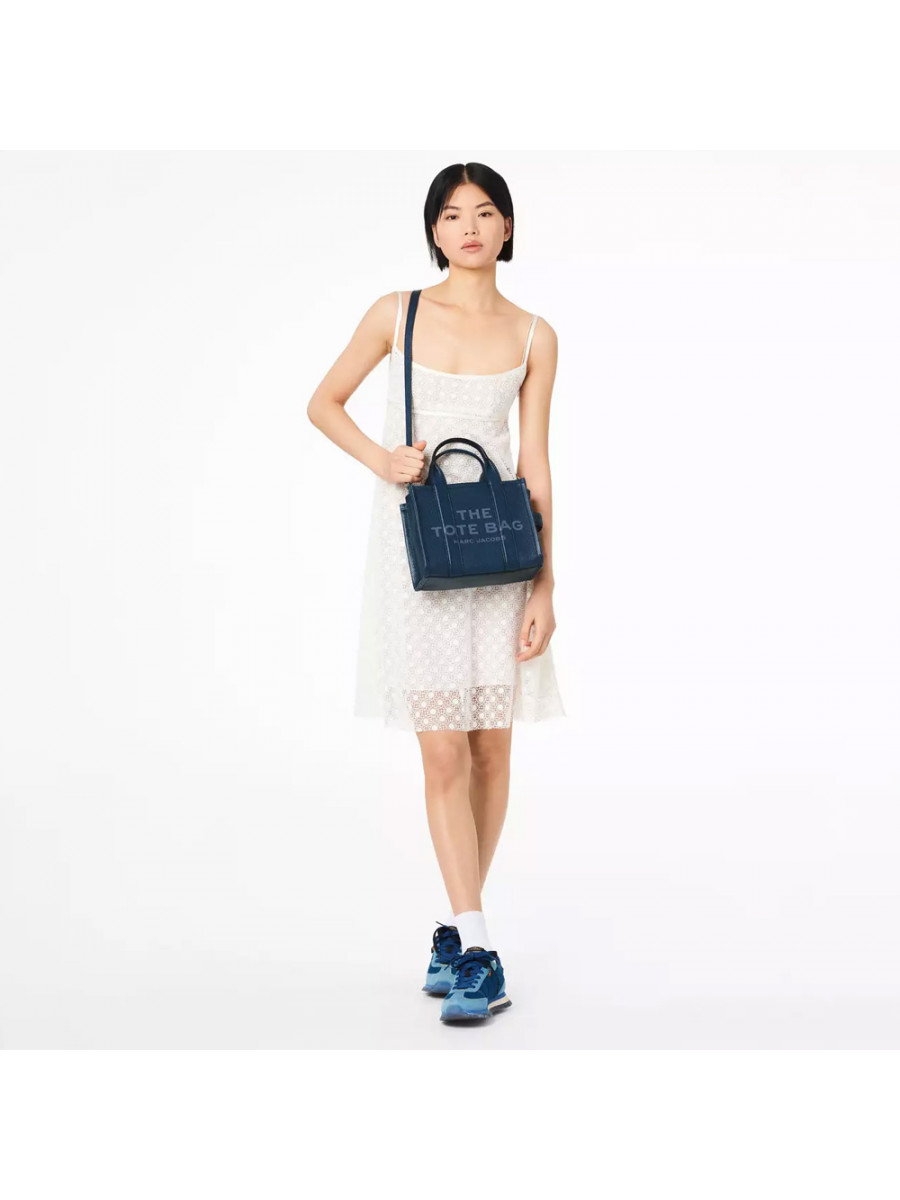 СУМКА MARC JACOBS THE LEATHER SMALL TOTE BAG BLUE SEA