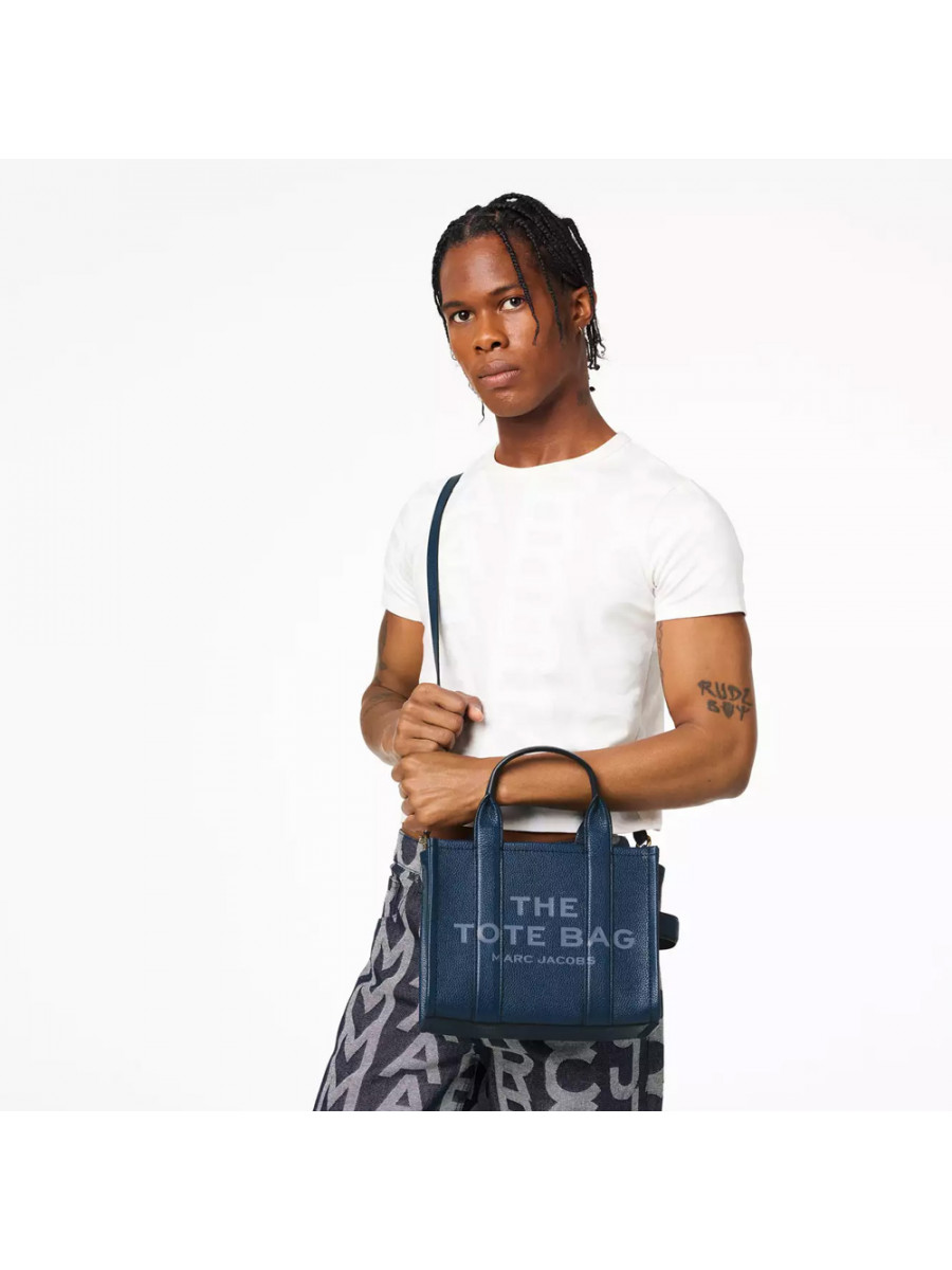СУМКА MARC JACOBS THE LEATHER SMALL TOTE BAG BLUE SEA