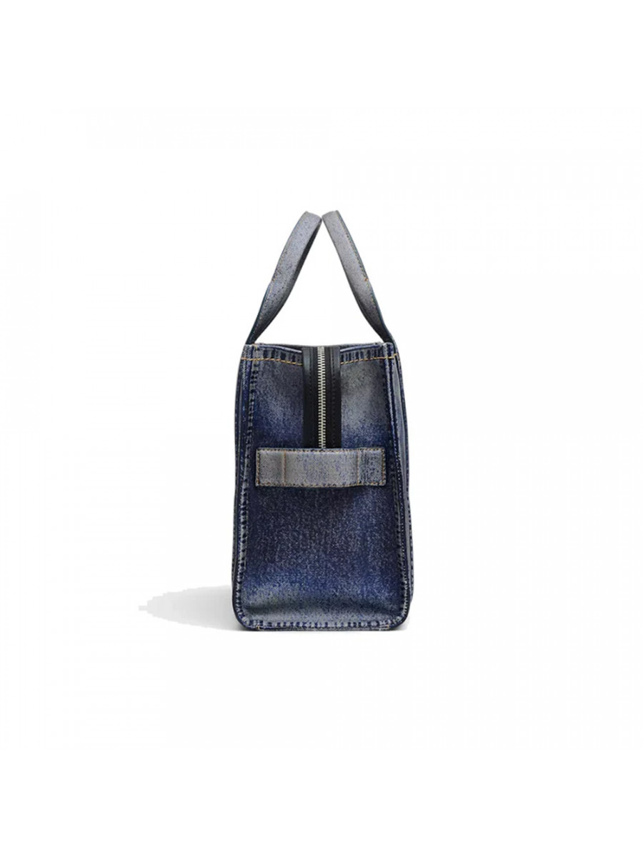 СУМКА MARC JACOBS THE DENIM-PRINTED LEATHER MEDIUM TOTE BAG