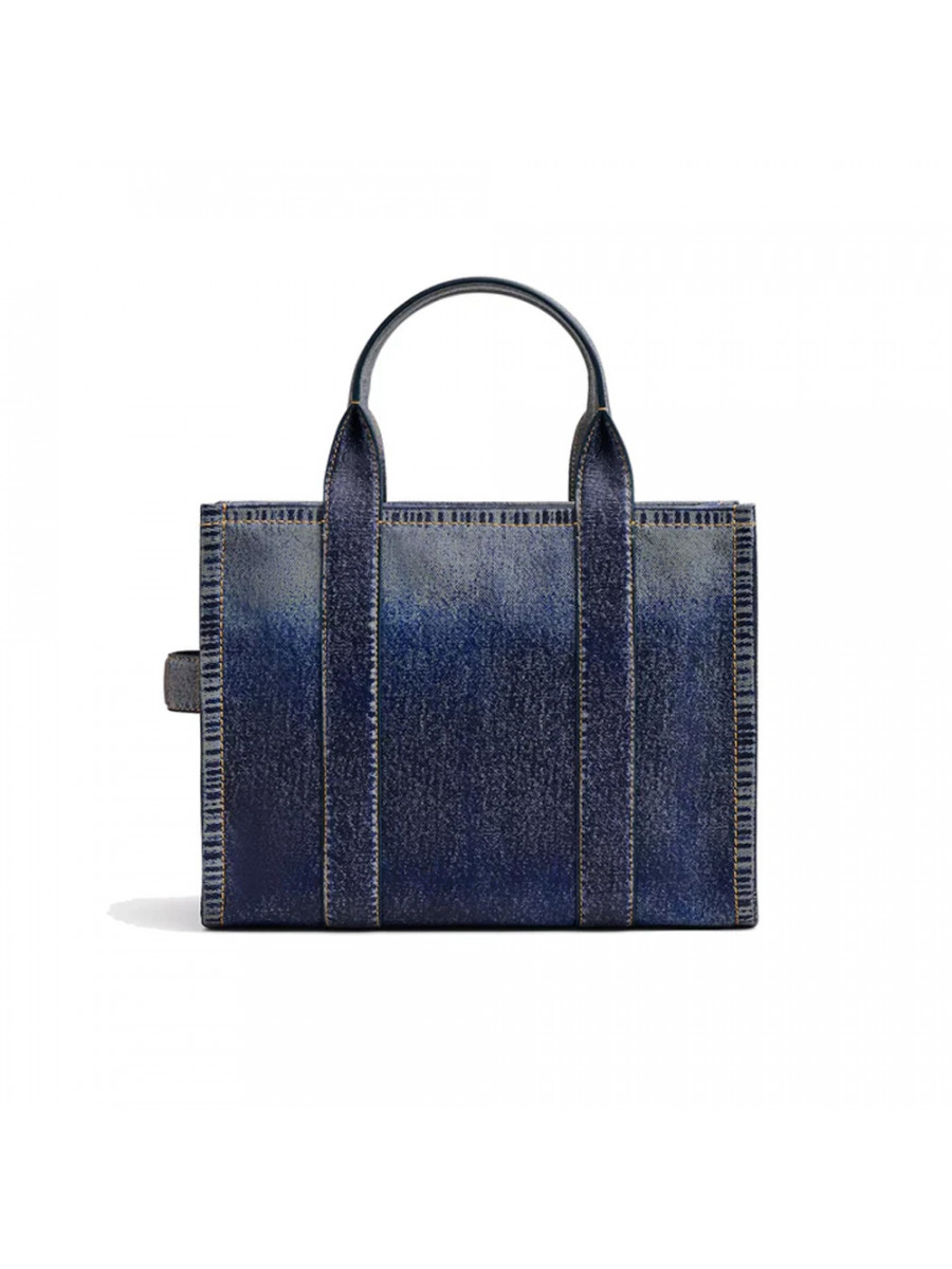 СУМКА MARC JACOBS THE DENIM-PRINTED LEATHER MEDIUM TOTE BAG