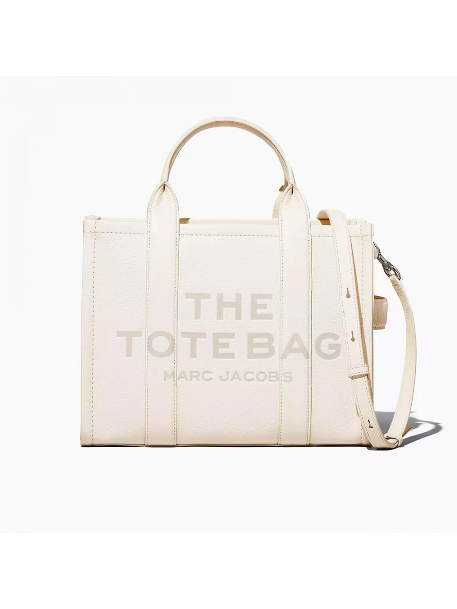 СУМКА MARC JACOBS THE LEATHER MEDIUM TOTE BAG COTTON/SILVER Marc Jacobs