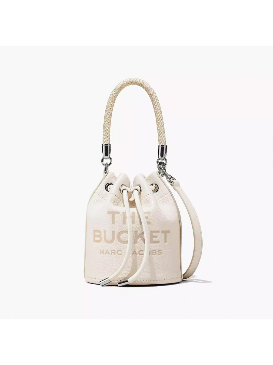 СУМКА MARC JACOBS THE LEATHER BUCKET BAG COTTON/SILVER Marc Jacobs