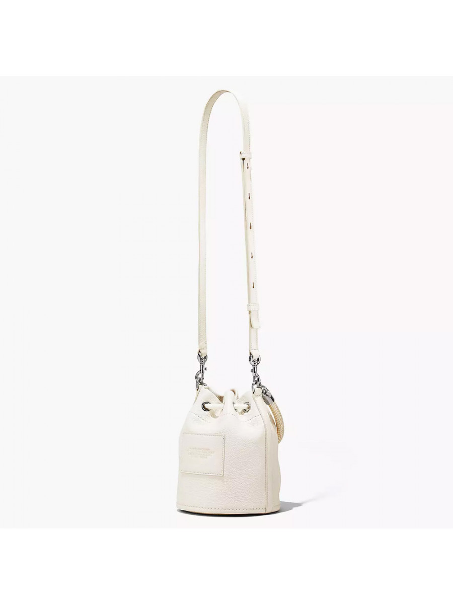 СУМКА MARC JACOBS THE LEATHER BUCKET BAG COTTON/SILVER