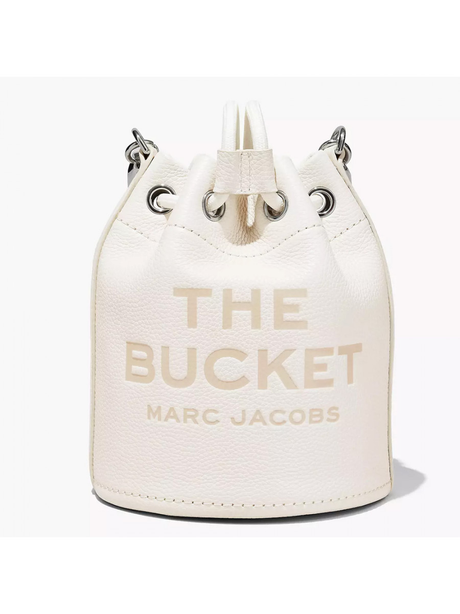 СУМКА MARC JACOBS THE LEATHER BUCKET BAG COTTON/SILVER