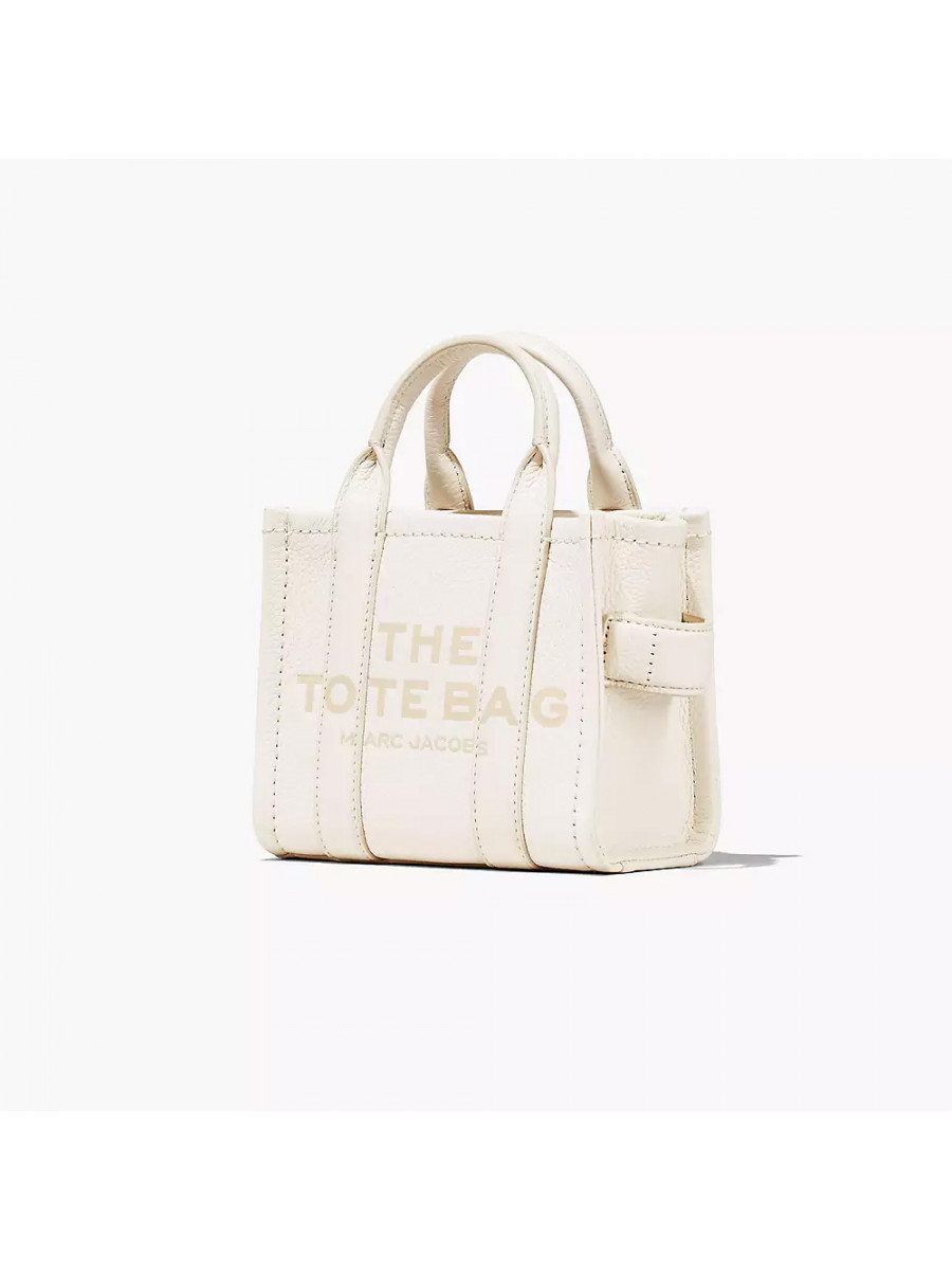 СУМКА MARC JACOBS THE LEATHER MINI TOTE BAG COTTON/SILVER