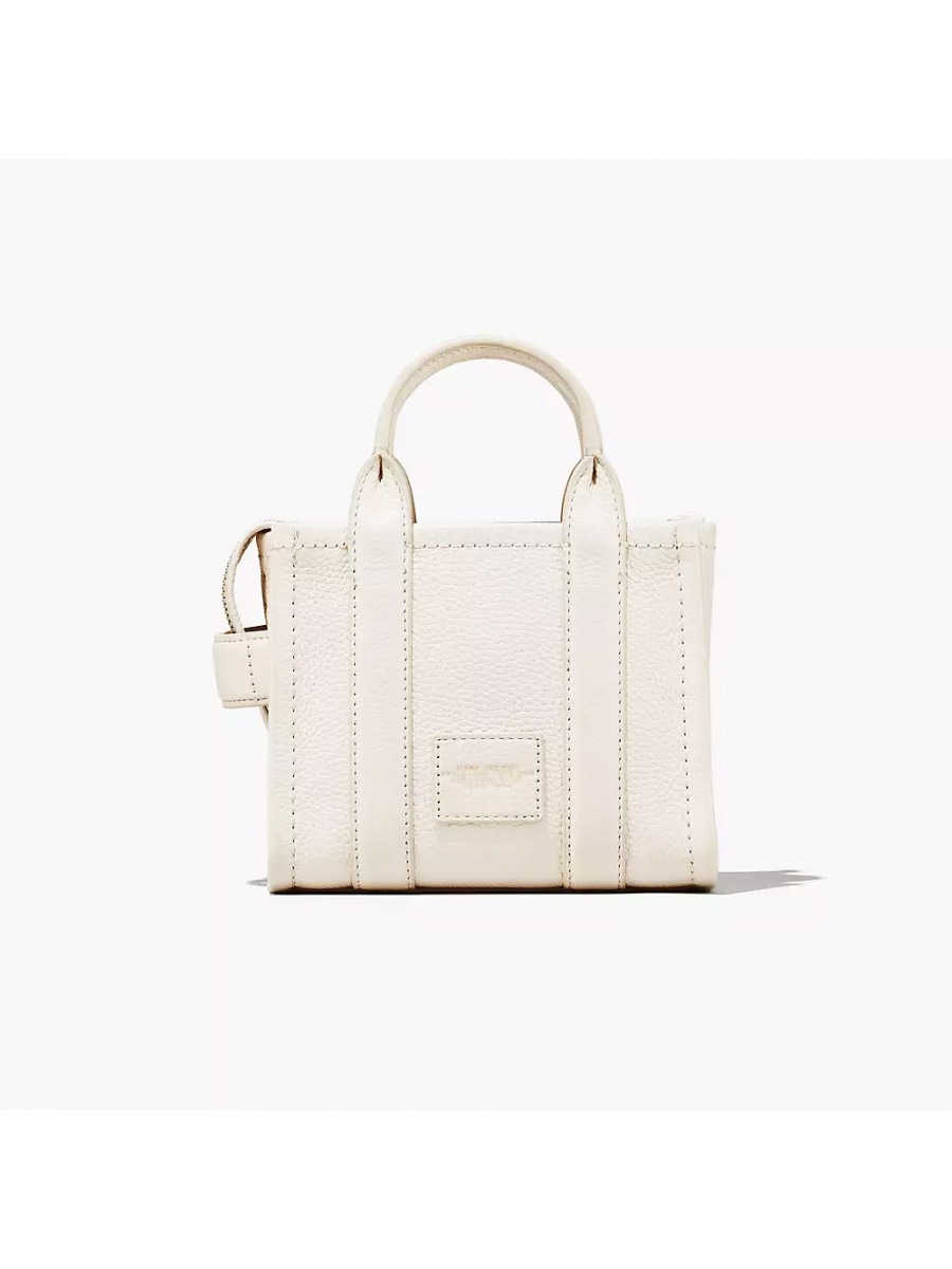 СУМКА MARC JACOBS THE LEATHER MINI TOTE BAG COTTON/SILVER
