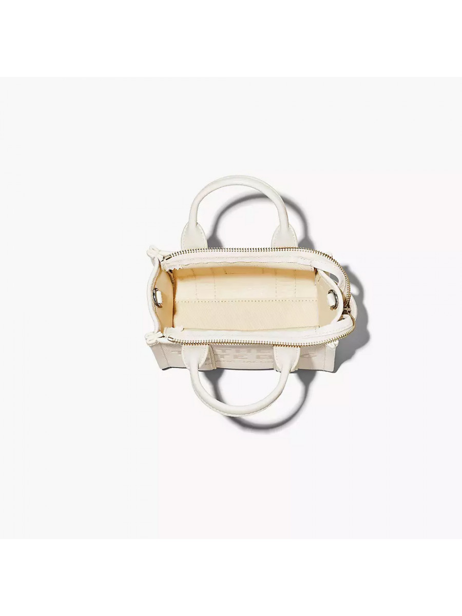СУМКА MARC JACOBS THE LEATHER MINI TOTE BAG COTTON/SILVER