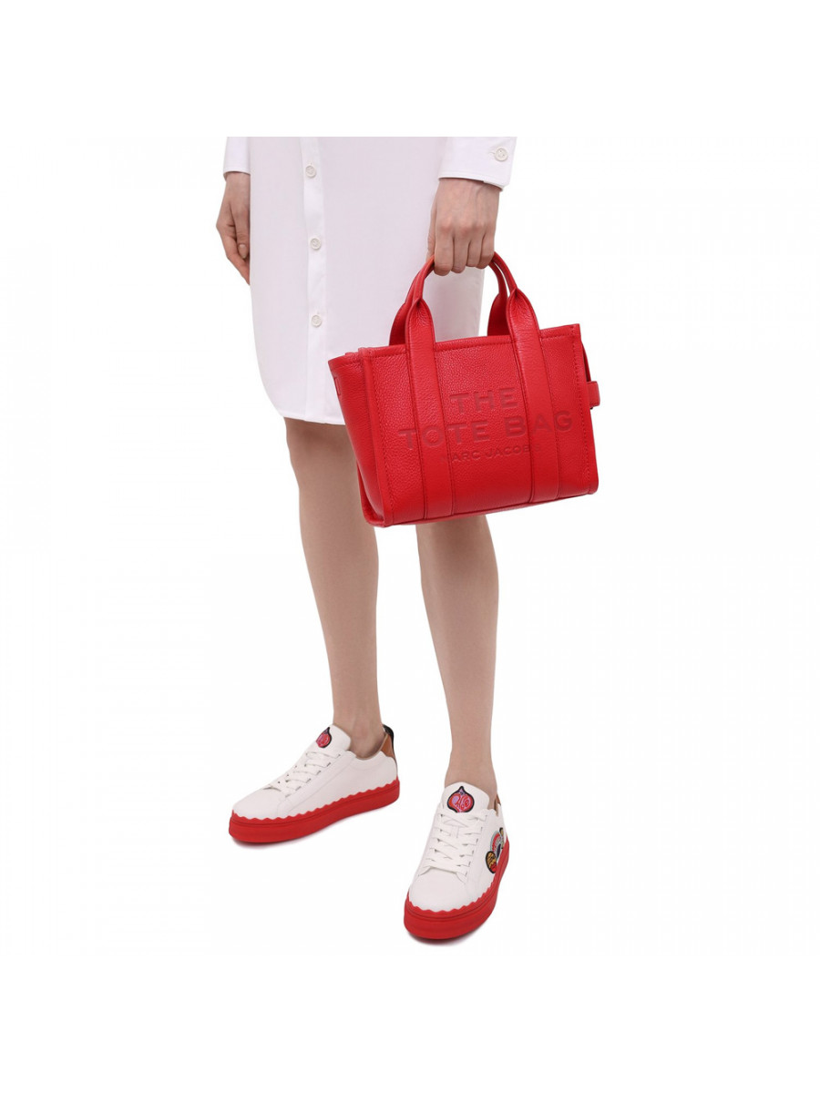 СУМКА MARC JACOBS THE LEATHER SMALL TOTE BAG TRUE RED