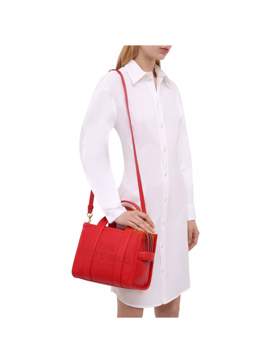 СУМКА MARC JACOBS THE LEATHER SMALL TOTE BAG TRUE RED