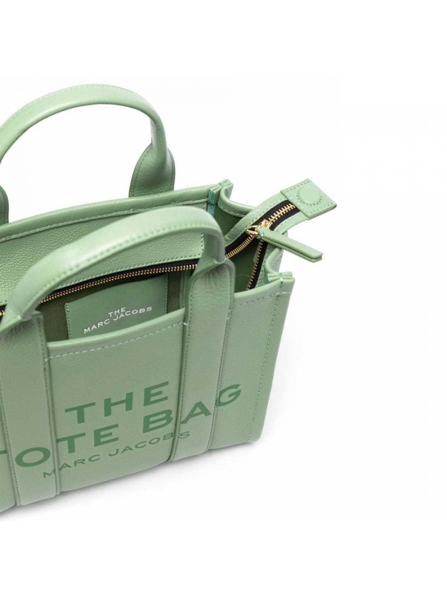 СУМКА MARC JACOBS THE LEATHER SMALL TOTE BAG ASPEN GREEN CEMENT