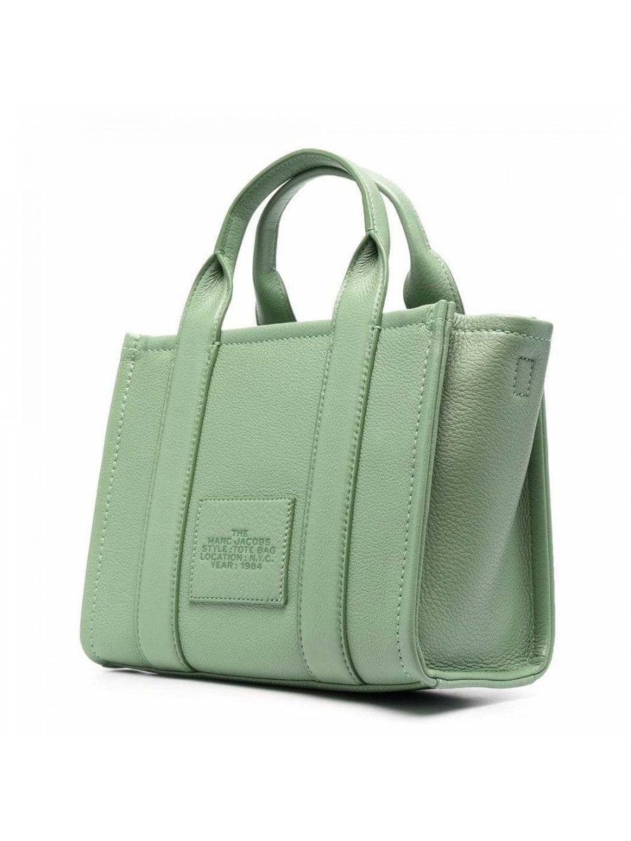 СУМКА MARC JACOBS THE LEATHER SMALL TOTE BAG ASPEN GREEN CEMENT