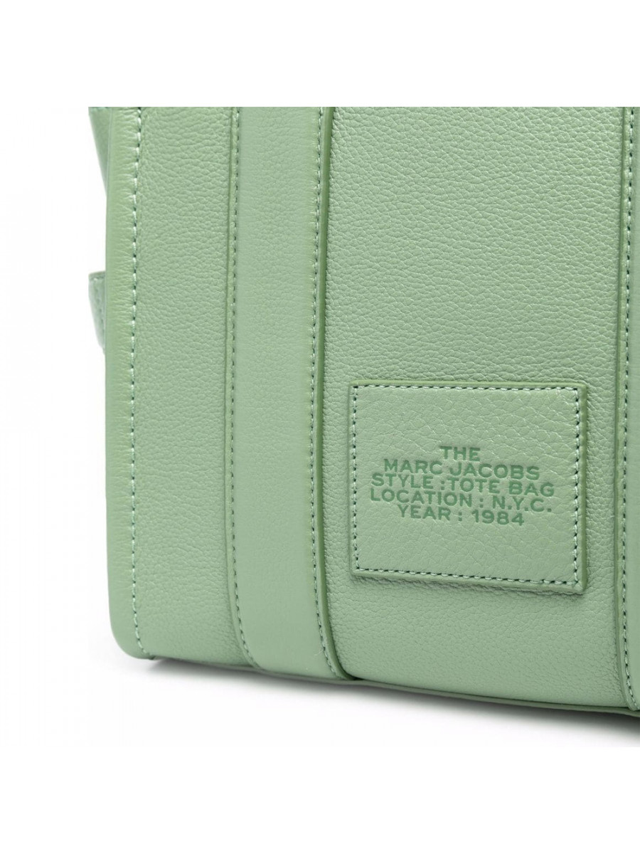 СУМКА MARC JACOBS THE LEATHER SMALL TOTE BAG ASPEN GREEN CEMENT