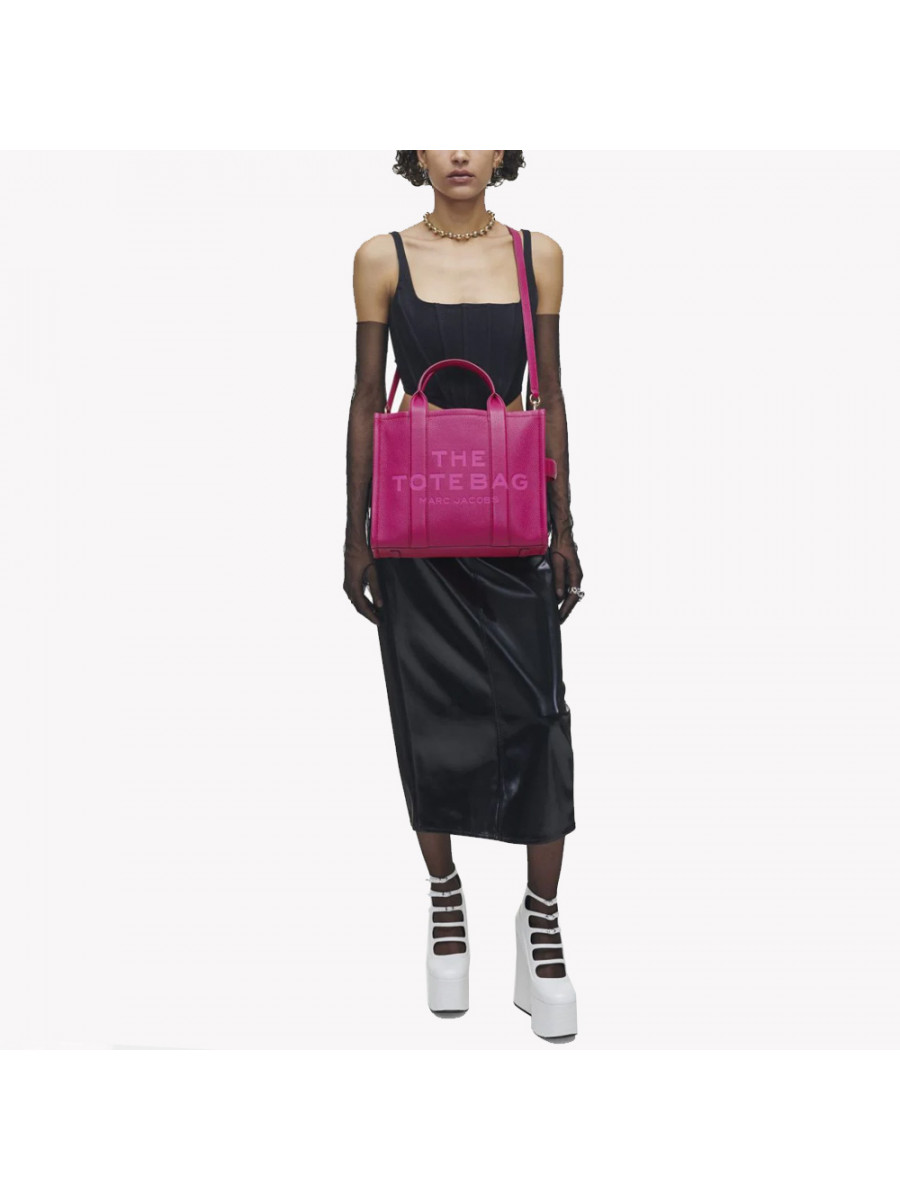 СУМКА MARC JACOBS THE LEATHER MEDIUM TOTE BAG LIPSTICK PINK
