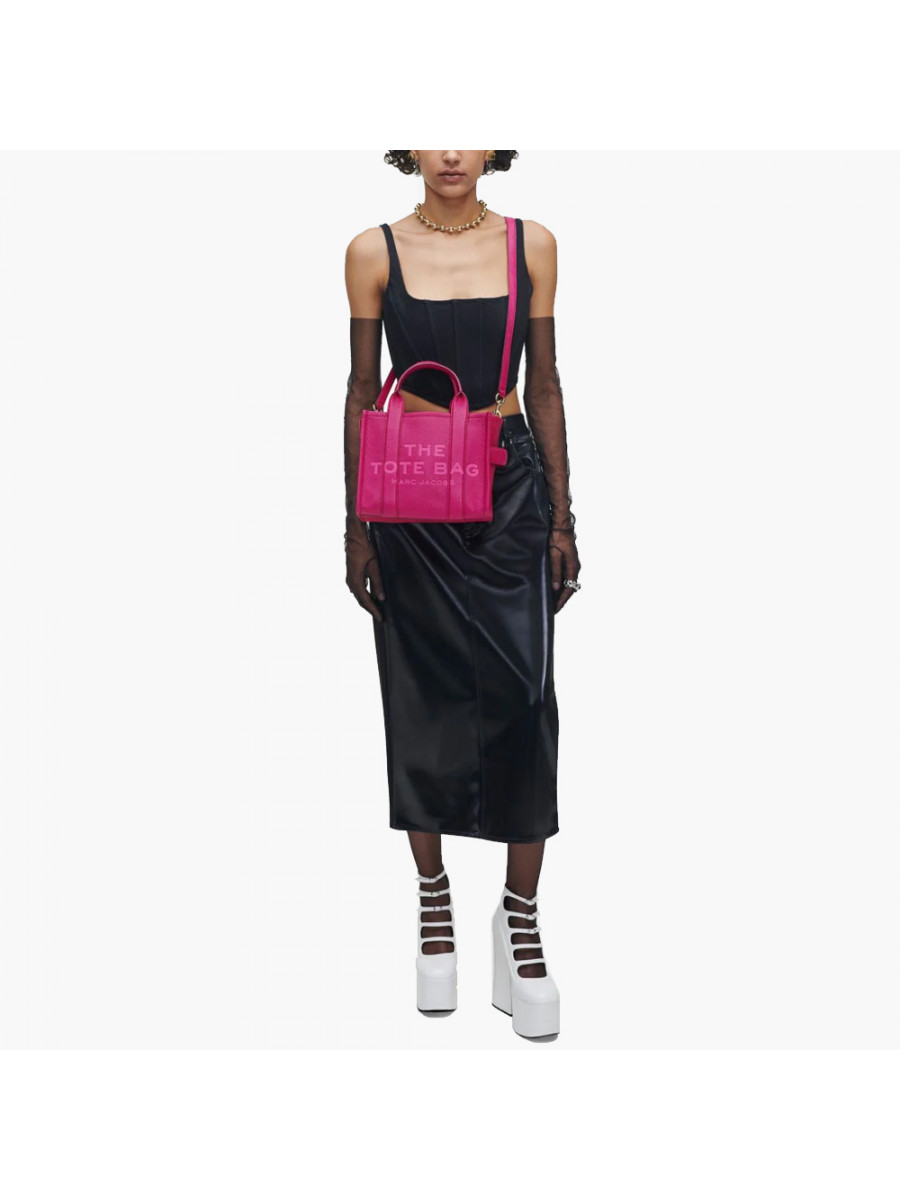 СУМКА MARC JACOBS THE LEATHER SMALL TOTE BAG LIPSTICK PINK