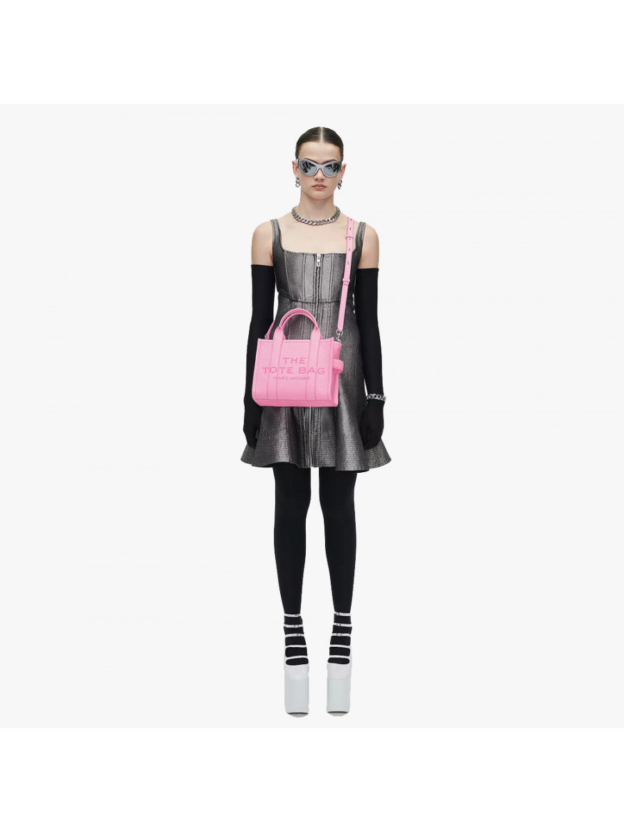 СУМКА MARC JACOBS THE LEATHER SMALL TOTE BAG FLURO CANDY PINK
