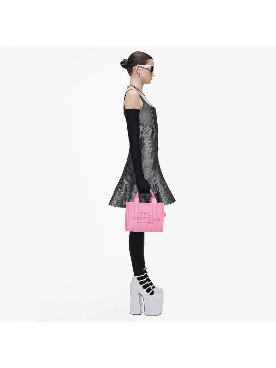 СУМКА MARC JACOBS THE LEATHER SMALL TOTE BAG FLURO CANDY PINK