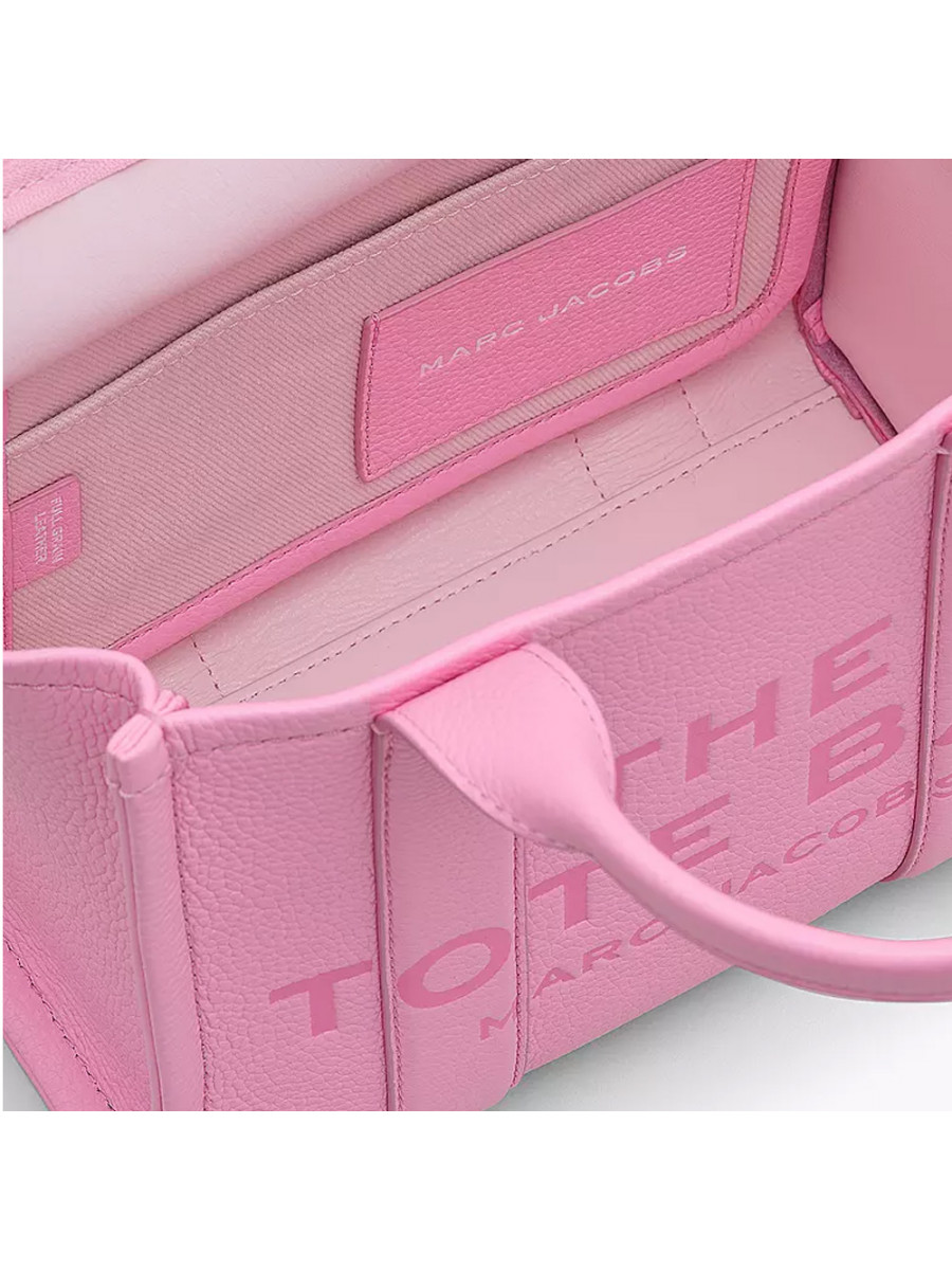 СУМКА MARC JACOBS THE LEATHER SMALL TOTE BAG FLURO CANDY PINK