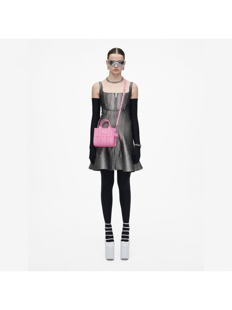 СУМКА MARC JACOBS THE LEATHER MINI TOTE BAG FLURO CANDY PINK
