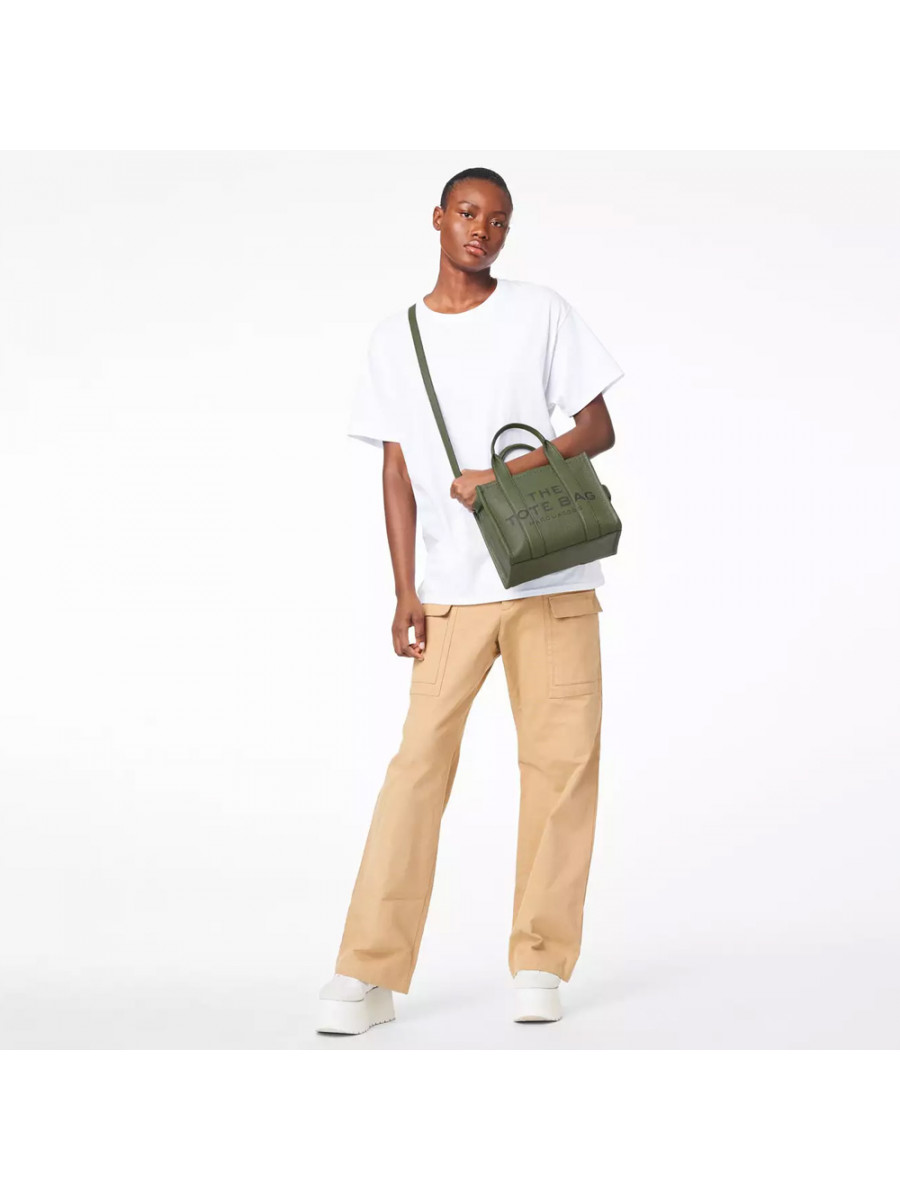 СУМКА MARC JACOBS THE LEATHER SMALL TOTE BAG BRONZE GREEN