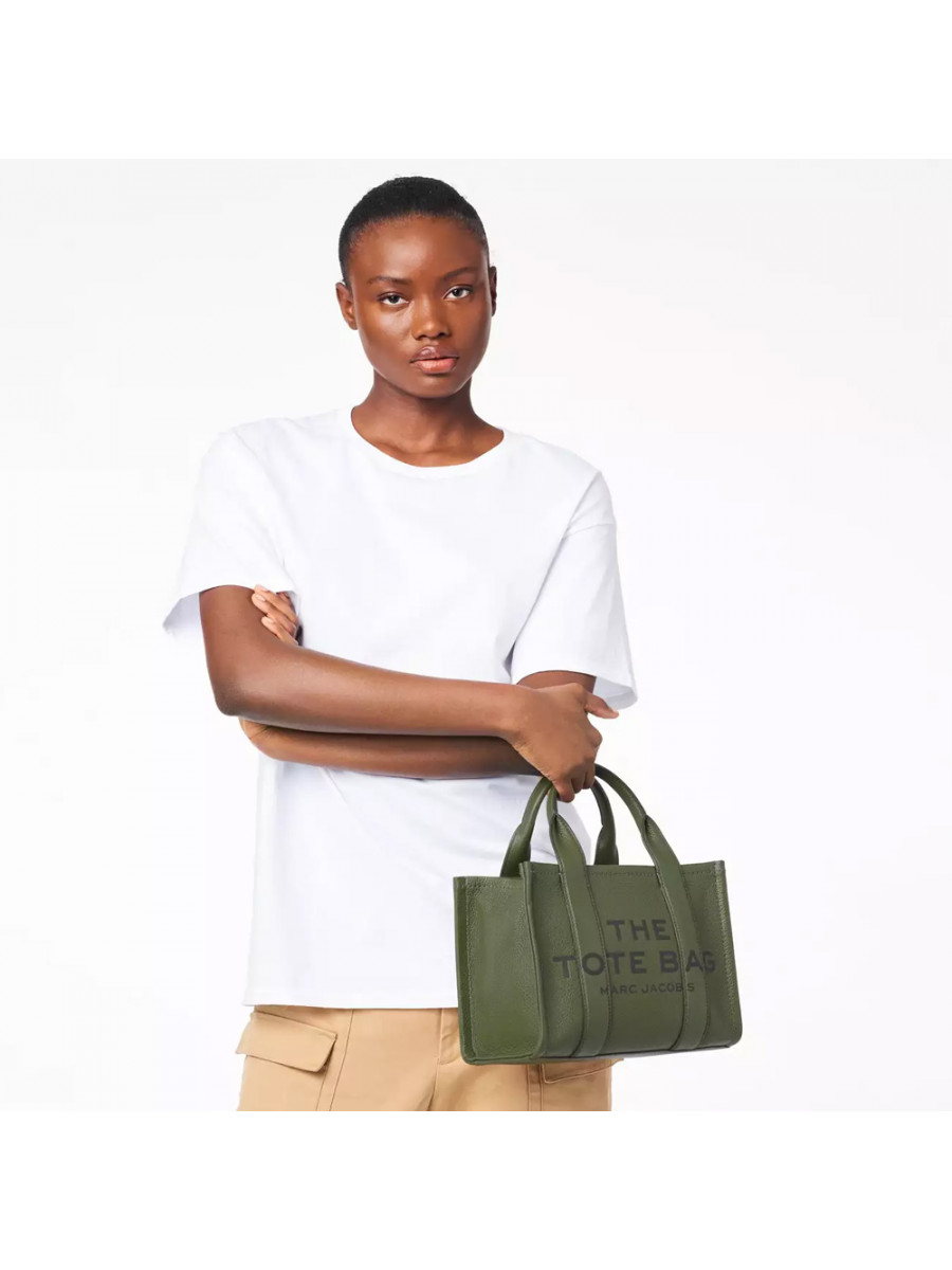СУМКА MARC JACOBS THE LEATHER SMALL TOTE BAG BRONZE GREEN