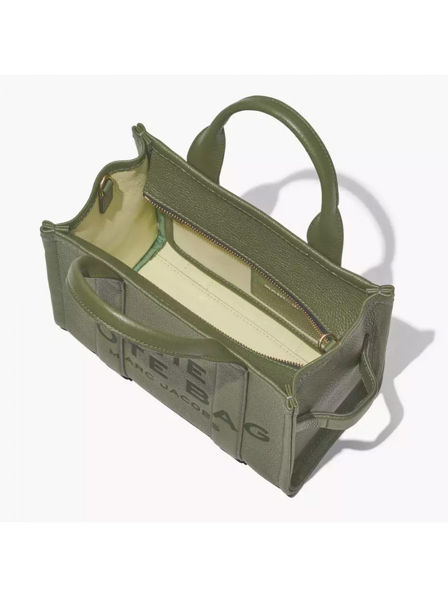 СУМКА MARC JACOBS THE LEATHER SMALL TOTE BAG BRONZE GREEN