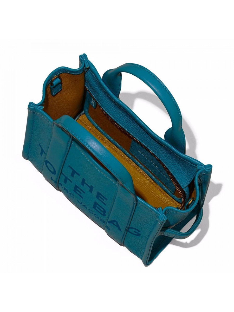 СУМКА MARC JACOBS THE LEATHER SMALL TOTE BAG BLUE SHADOW