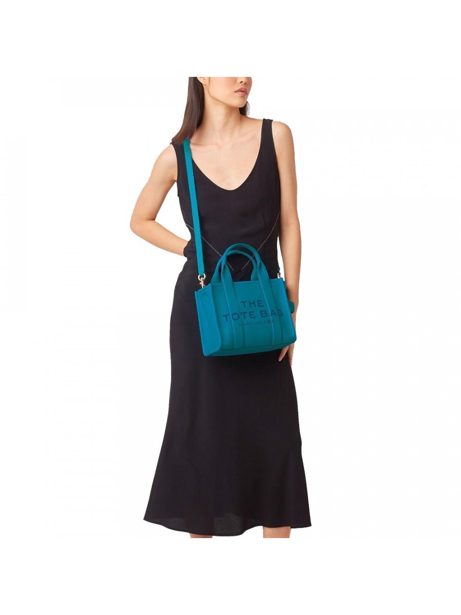 СУМКА MARC JACOBS THE LEATHER SMALL TOTE BAG BLUE SHADOW