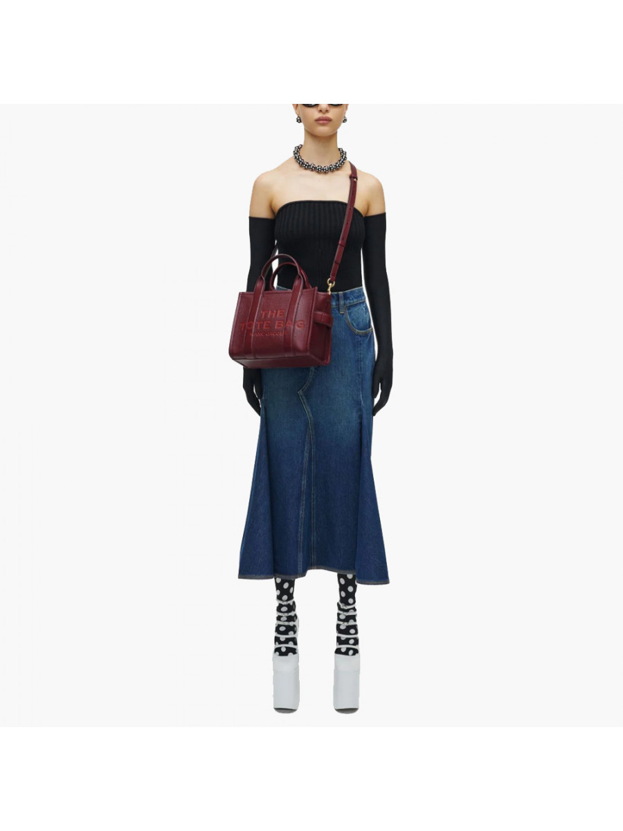 СУМКА MARC JACOBS THE LEATHER SMALL TOTE BAG RED CHERRY