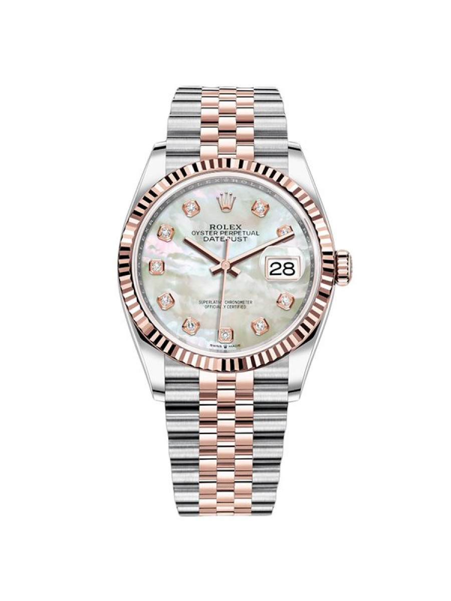 Часы Rolex Datejust 36 White mother-of-pearl set with diamonds 126231