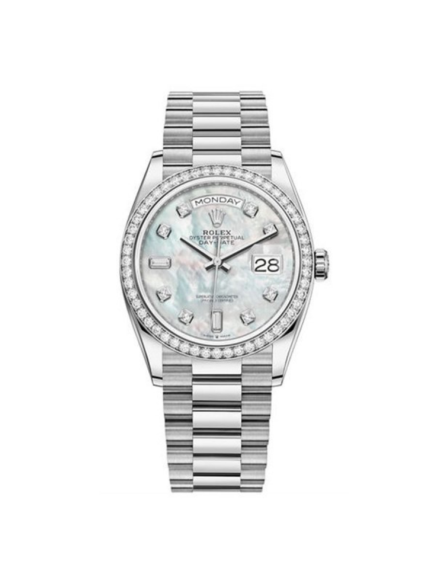 Часы Rolex Day Date Ladies White mother-of-pearl set with diamonds 128349RBR