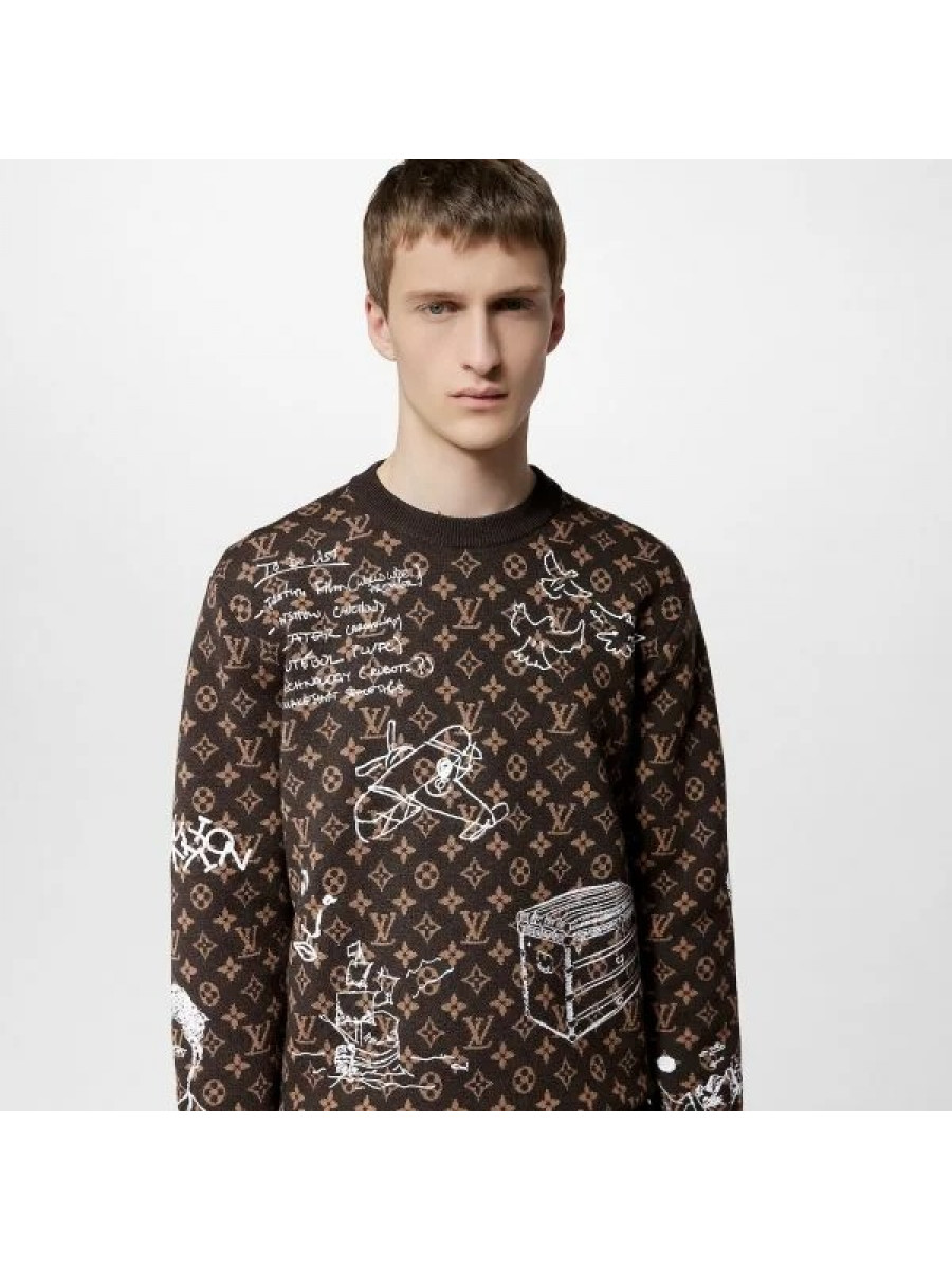 Свитшот Louis Vuitton Monogram Темно-коричневый