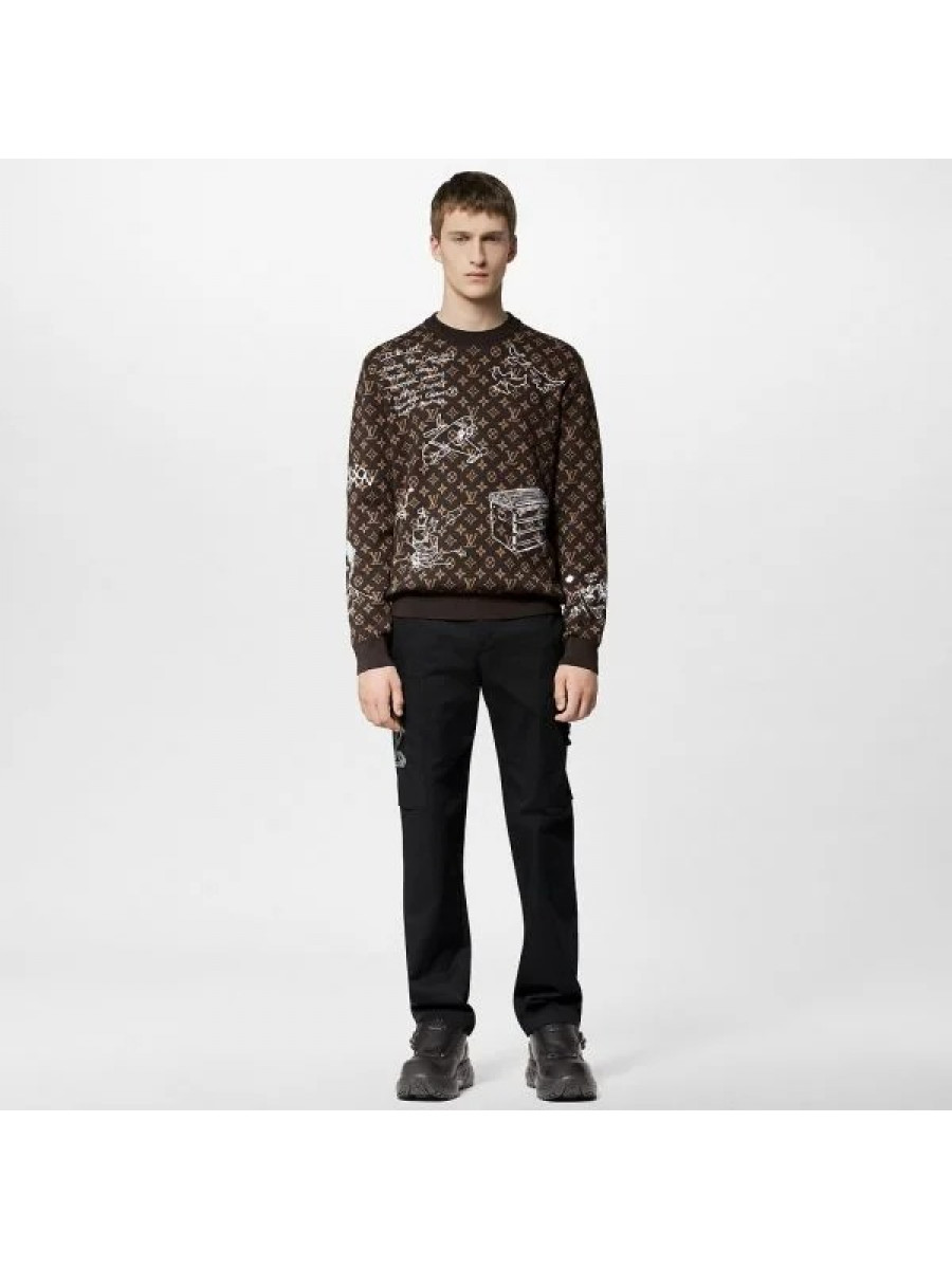 Свитшот Louis Vuitton Monogram Темно-коричневый