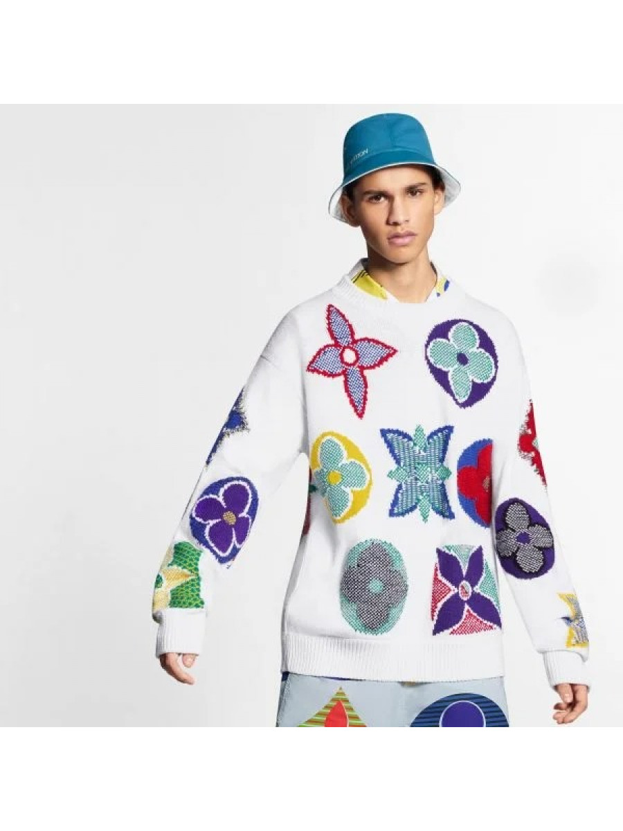Свитшот Louis Vuitton Multicolor Monogram Белый