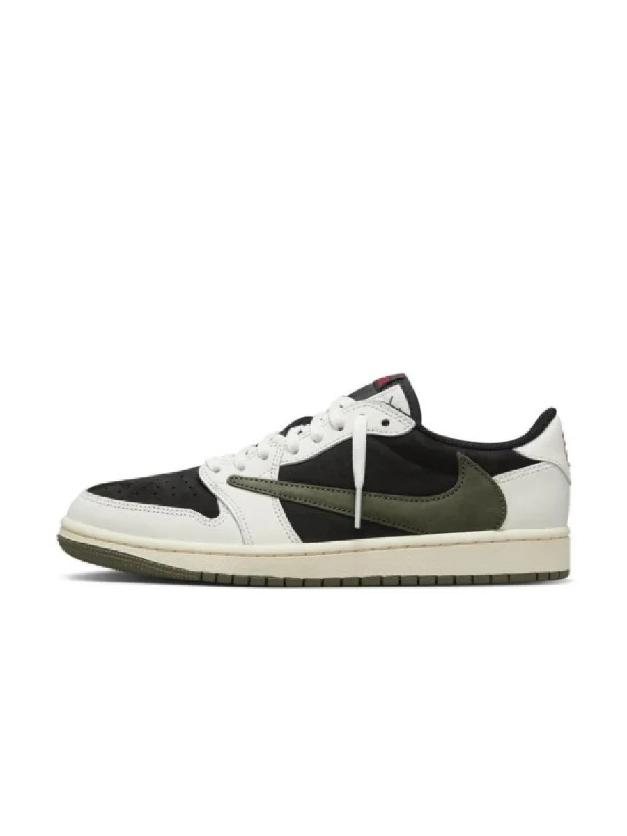 Кроссовки Nike Travis Scott X Air Jordan 1 Retro Low Og Оливковые