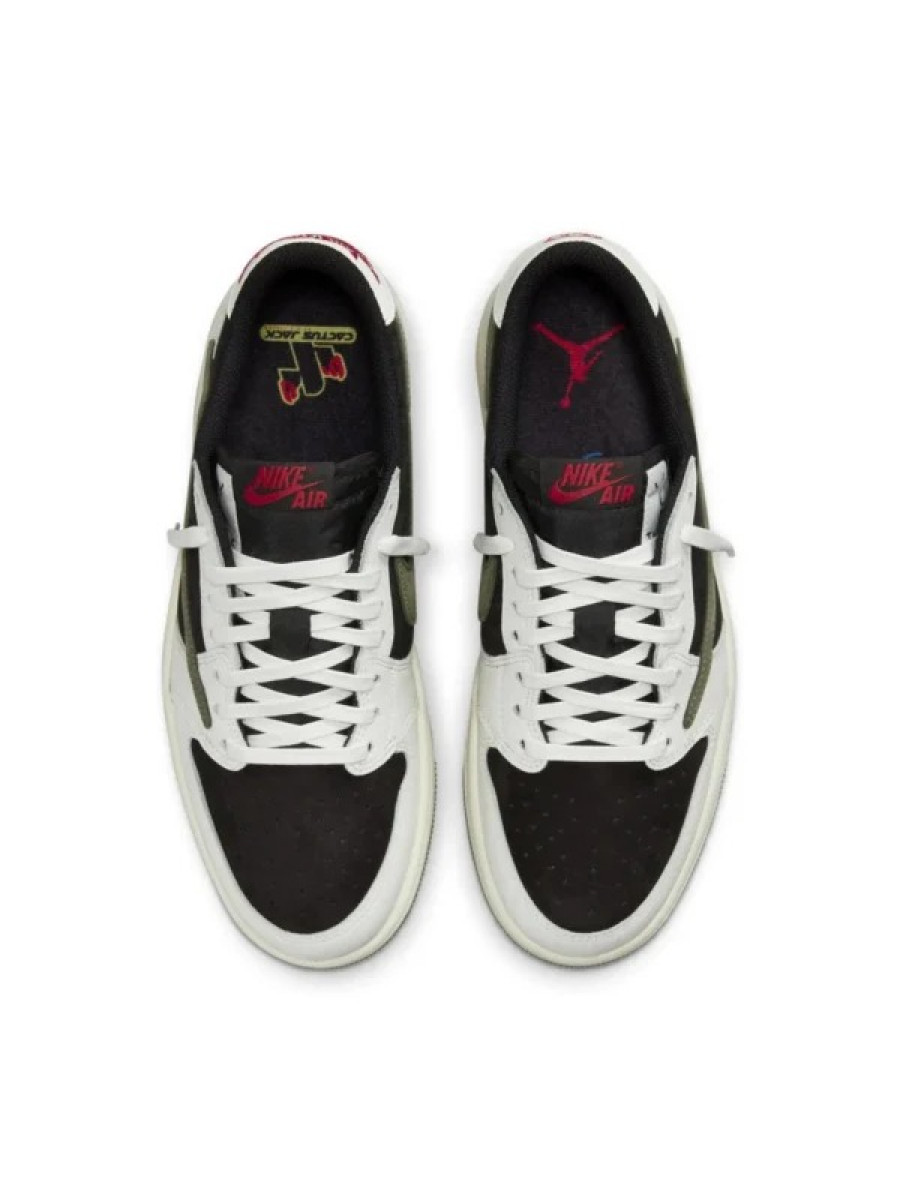 Кроссовки Nike Travis Scott X Air Jordan 1 Retro Low Og Оливковые