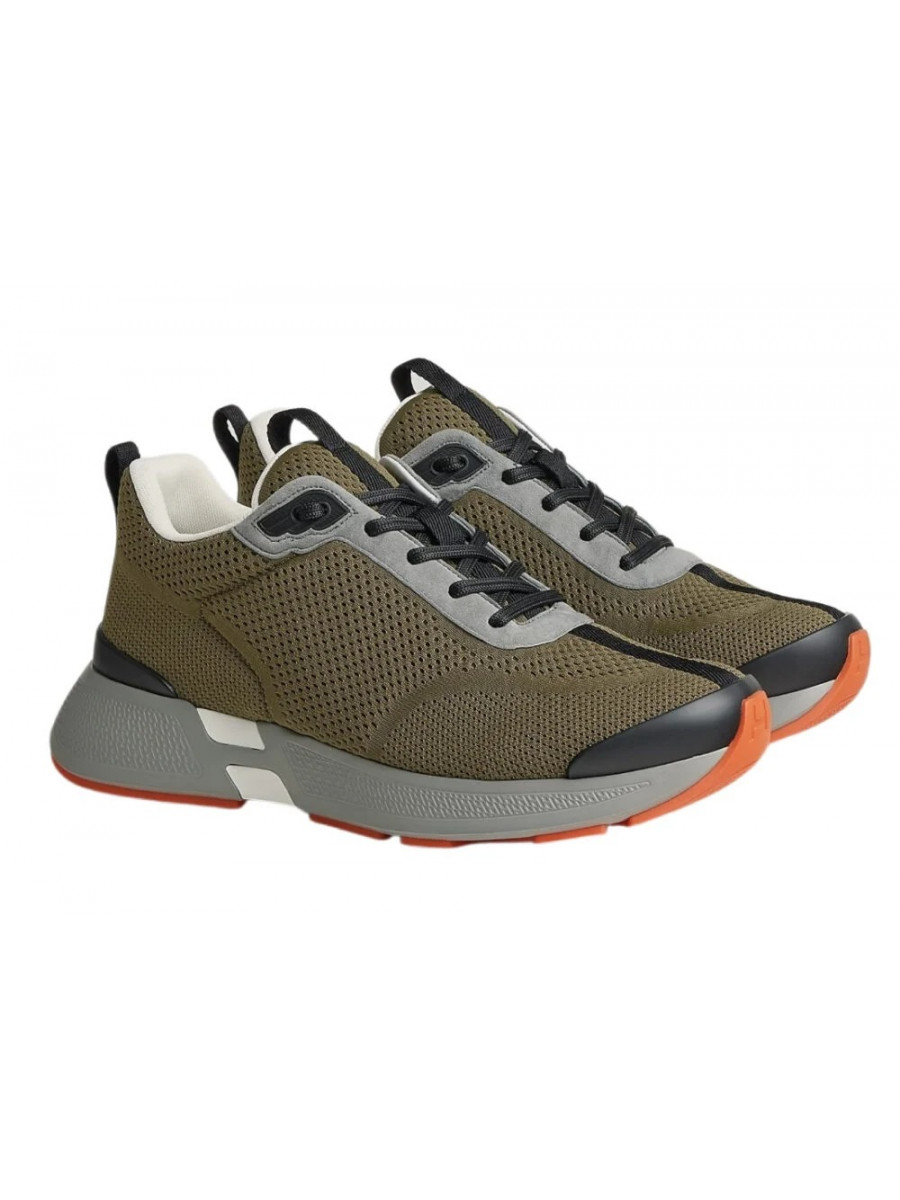 Кроссовки Hermes Heros Оливковые Hermès