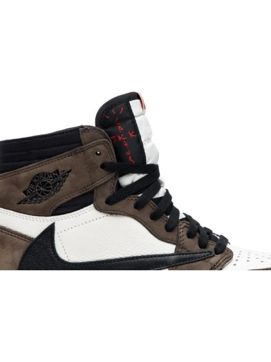 Кроссовки Nike Travis Scott X Air Jordan 1 Retro High Og Mocha Темно-коричневые