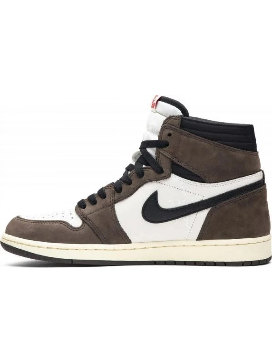 Кроссовки Nike Travis Scott X Air Jordan 1 Retro High Og Mocha Темно-коричневые