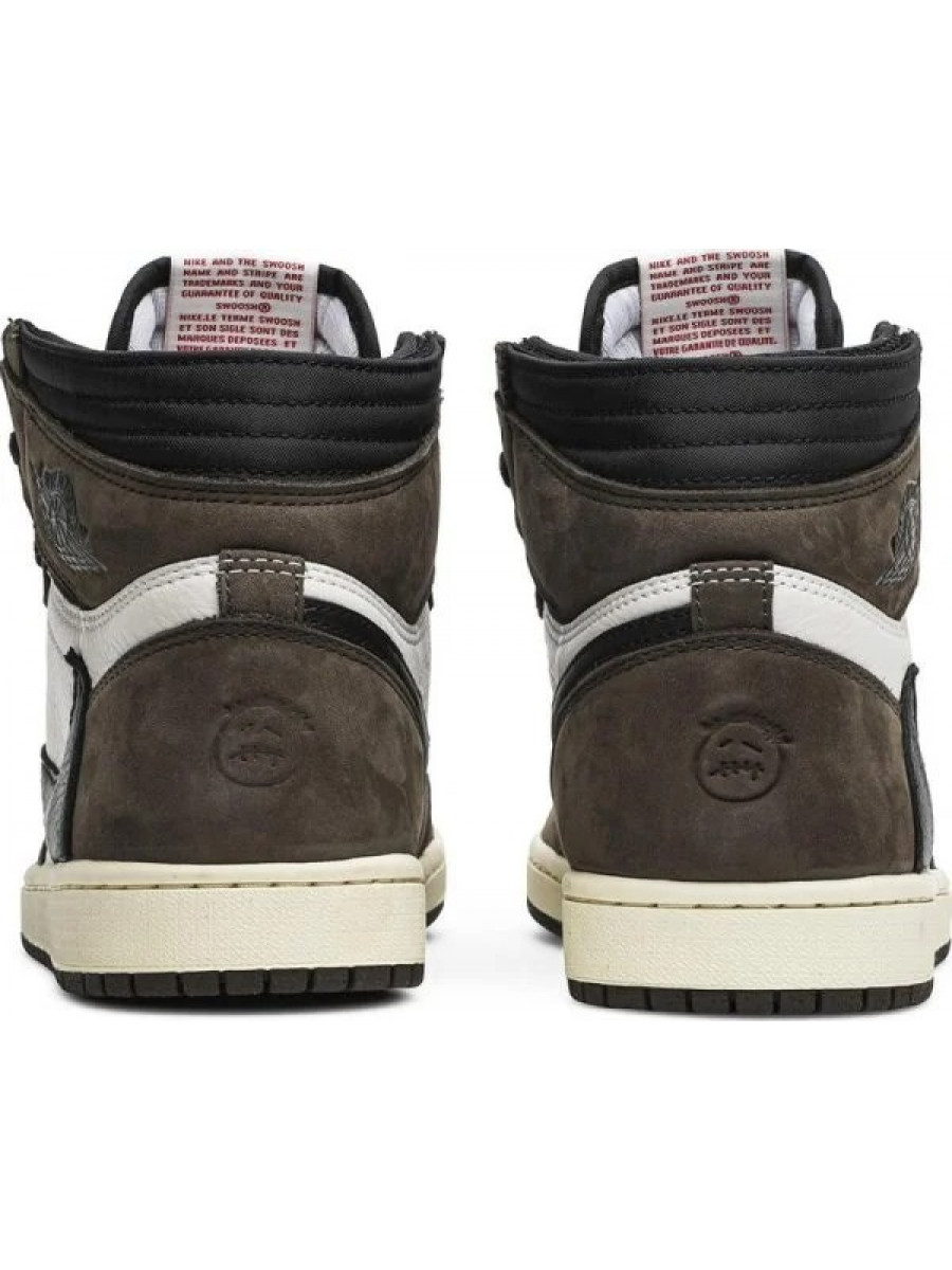 Кроссовки Nike Travis Scott X Air Jordan 1 Retro High Og Mocha Темно-коричневые